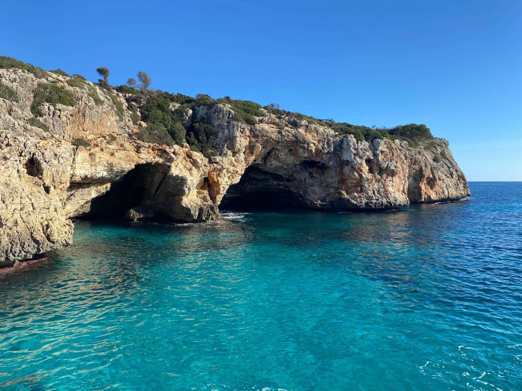 Bohemian cove with turquoise water at Cala Varques

